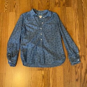 J.Crew chambray anchor long sleeve shirt